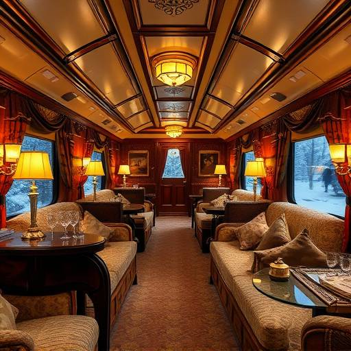 Interior lujoso del tren Expreso de Invierno