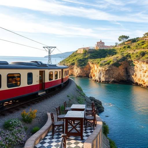 Tren de lujo recorriendo la costa catalana Barcelona Coast